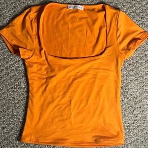 Bright Orange Square Neck Shirt - Small